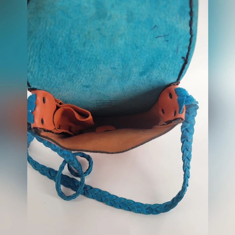 WILDERNESS Multicolor Leather Crystal Gypsy Boho Hippie‎ Festival Crossbody Bag